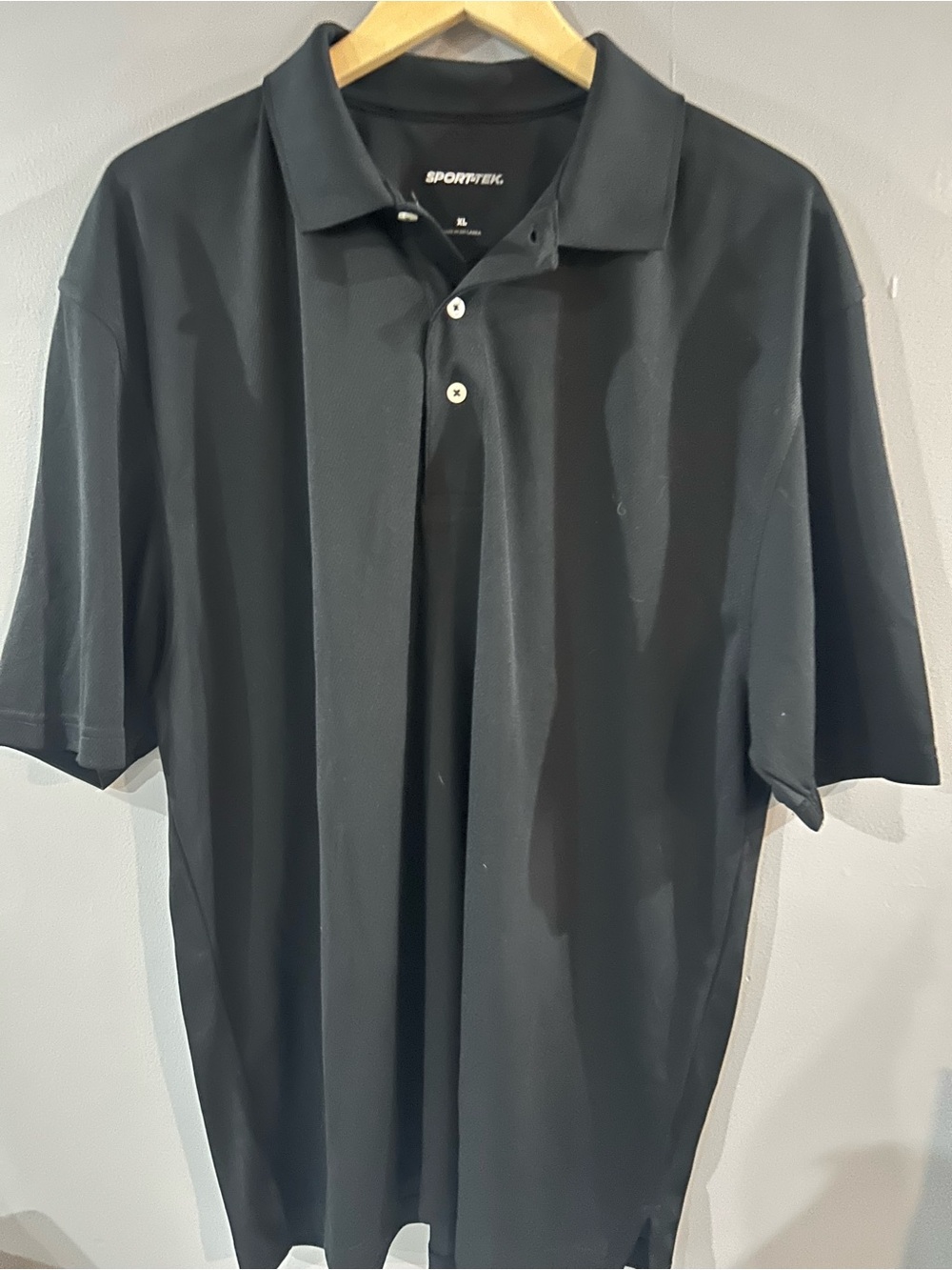 Sport-Tek Men's Black Polo with Classic Placket